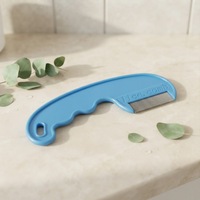 Peigne à poux en acier inoxydable à long manche pour l'élimination des tiques et des puces, portable, confortable, design classique et élégant pour un usage domestique