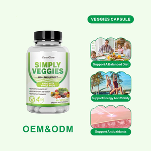 Suplemen Antioksidan Vitalitas Energi Dewasa YanniGlow OEM ODM <span class=keywords><strong>Simply</strong></span> Veggies Capsules untuk Kesehatan Pencernaan dan Diet Seimbang - Product Image 1
