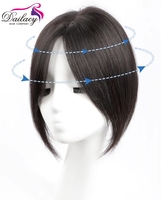 Perruque de remplacement pour femme en cheveux humains Remy brésiliens 7*9 avec frange, 10 pouces, qualité européenne, la moins chère