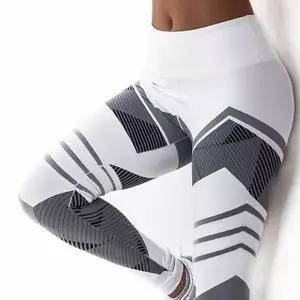 New design Mulheres Yoga Calças Leggings Alta Qualidade Push Up roupas de Ginástica Elásticos Scrunch Espólio Cintura Alta Legging S-XL PatternTight
