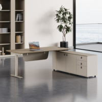 Bureau de direction de style industriel en métal et bois, table moderne pour PDG, bureau de luxe pour chef d'équipe, bureau pour directeur créatif