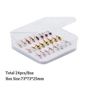 24 chiếc # Mồi câu ruồi giả đầu bi Tungsten 16, móc câu jig có ngạnh, chìm nhanh, ruồi ướt kiểu Euro, câu cá hồi, cá thép - Product Image 6