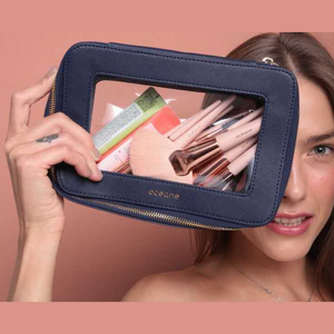 Custom 10inch <b>Clear</b> PVC Makeup <b>Bags</b> Waterproof <b>Toiletry</b> <b>Bags</b> <b>Travel</b> Storage Cosmetic <b>Bag</b> Portable Zipper Pouch With Logo - Product Image 1