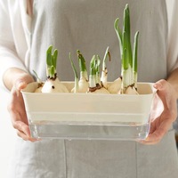 C49 Plateau de germination d'herbe de blé sans BPA Plateau de démarrage de graines réutilisable Plateaux transparents Microgreens avec dôme d'humidité en plastique