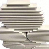 Baffle en laine de verre carré sur mesure en forme de ligne, fournisseur de baffles rectangulaires pour plafonds suspendus verticalement