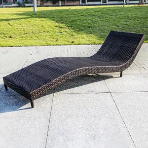 Venta caliente PE ratán sillas de piscina marco de aluminio patio piscina playa cama silla al aire libre tumbona jardín Terrance sillón