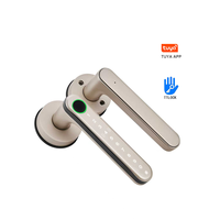 Poignée de porte intelligente étanche Tuya TTLock, serrure intelligente biométrique avec empreinte digitale, mot de passe, entrée sans clé pour portes en bois