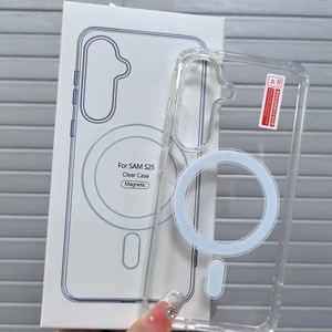Custodia per telefono in plastica trasparente trasparente Anti-caduta magnetica per <span class=keywords><strong>Samsung</strong></span> S22 S23 S24 S25 Ultra-custodia per custodia cellulare con confezione - Product Image 4