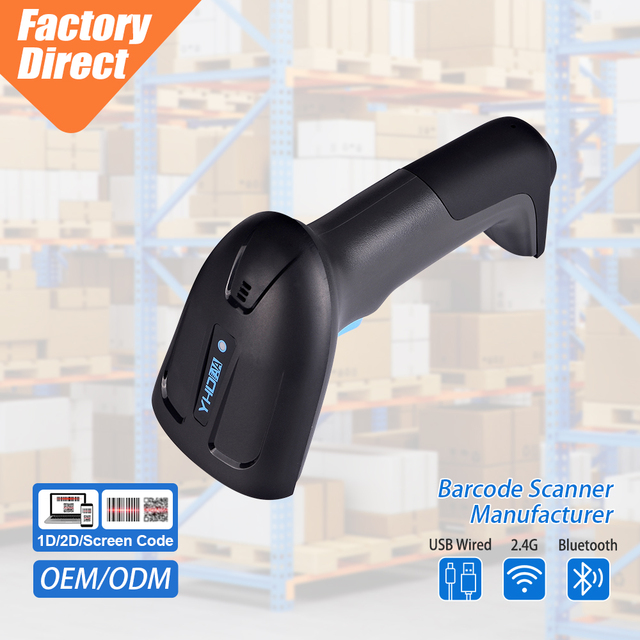 YHDAA Wireless BT 2D Barcode Reader Handheld Continuous Auto-Induction QR Code Scanner, Work with Phones/Tablets/Computers