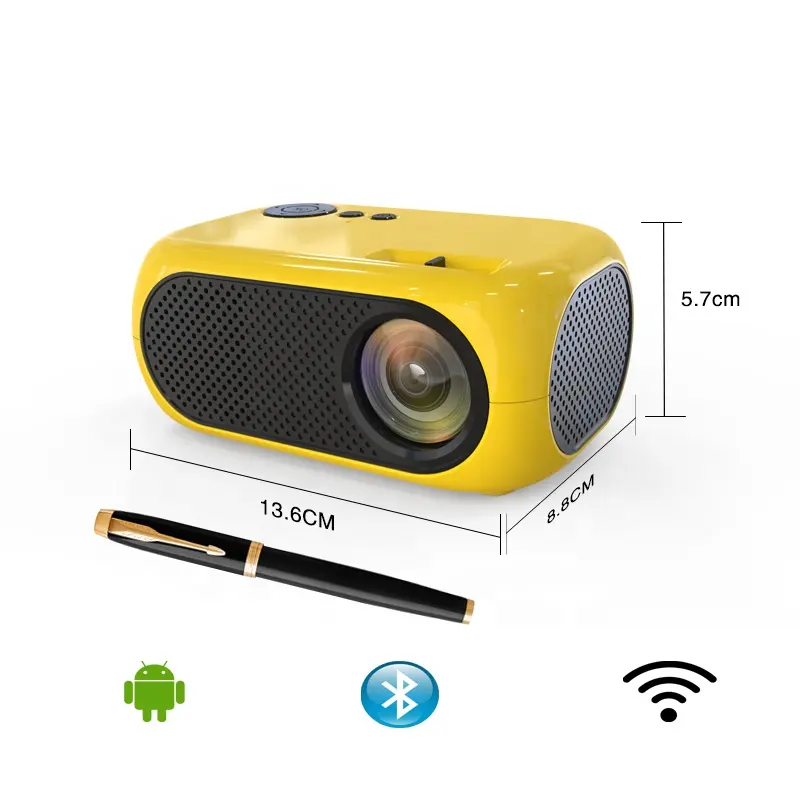 XIDU Proyektor Portabel Pintar LCD Video, Proyektor Android Mini Saku 6500 Lumens Full HD 1080P Mendukung Wifi BT Speaker