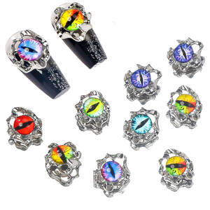 <span class=keywords><strong>2023</strong></span> nouveau chaud 3D Zircon métal mauvais œil <span class=keywords><strong>ongles</strong></span> bijoux <span class=keywords><strong>Halloween</strong></span> décorations pour <span class=keywords><strong>ongles</strong></span> - Product Image 1