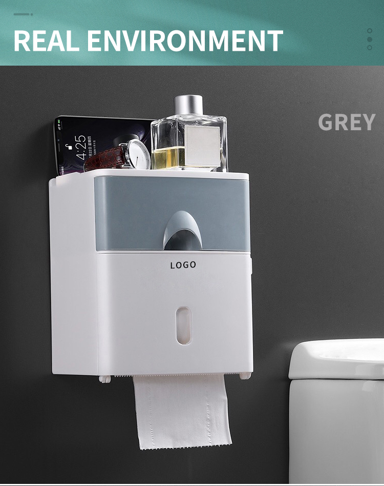 Double Layer Waterproof Toilet Paper Roll Holder Bathroom Storage Tissue Box