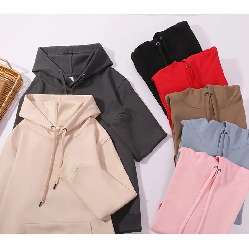 Biểu Tượng Tùy Chỉnh Màn Hình In Trống Hoodies 320gsm Unisex Đồng Bằng Thời Trang Dạo Phố Drop Shoulder Người Đàn Ông Của Hoodies