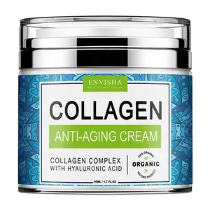 Creme facial de colágeno e elastina para rosto anti-envelhecimento anti-envelhecimento para pele orgânica vegana de marca própria
