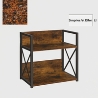 Étagère de rangement rectangulaire multifonctionnelle durable à double niveau, en bois et fer, non pliable, pour comptoir