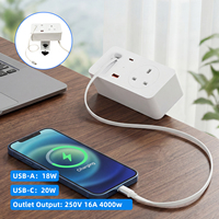 Multiprise de bureau haut de gamme en gros avec port USB-C, multiprise à fixation sur bureau, indicateur LED pour bureau d'étude et étudiants