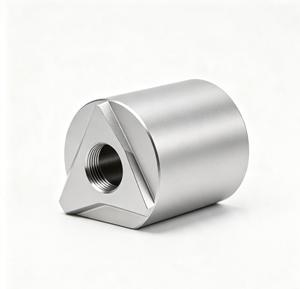Customized CNC Machined Aluminum Cylinder With Triangular End And Internal Thread <b>Tooling</b> Service - Product Image 1