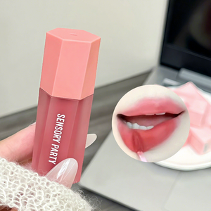 ลิปเคลือบกำมะหยี่แบบเรียบสีชมพูนู้ดไม่เหนียวเหนอะ - Product Image 5