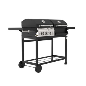 Griglia per Pesce in Metallo <span class=keywords><strong>a</strong></span> Doppio Uso, <span class=keywords><strong>a</strong></span> Gas Butano e <span class=keywords><strong>Metano</strong></span>, <span class=keywords><strong>Barbecue</strong></span> Stile Americano per Feste, Senza Fumo e Antivento - Product Image 4