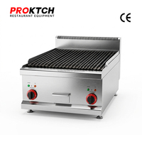 Grill électrique commercial à pierres de lave pour comptoir, idéal pour les steaks, les burgers, les fruits de mer et la cuisson au barbecue dans les cuisines de restaurants