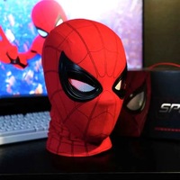 Masque de fête amusant à LED clignotantes rouges et bleues avec contrôle manuel pour Halloween