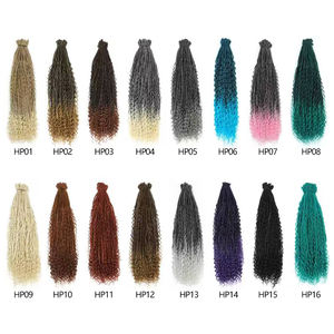 Shinein Boho Style Bouclés Synthétiques Dreadlock Boîte Tresses Ombre Blonde Double Extrémité Extensions de Cheveux avec Extrémités Bouclées - Product Image 4