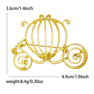 Gold Plated Alloy Pumpkin Brooch Unisex Fashion <b>Accessory</b> for Gift Occasion - Product Image 6