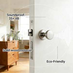 Porte intérieure en bois acoustique personnalisée 35 dB avec membrane PVC étanche pour salle <span class=keywords><strong>de</strong></span> bain, chambre, salon et projets à grande échelle - Product Image 6
