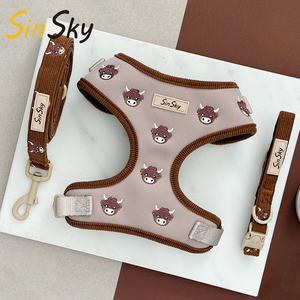 Set di Collare e Guinzaglio di Lusso SinSky, Antiscivolo, Senza Strappi, Imbracatura Tattica per Cani Regolabile con Ricamo - Product Image 1