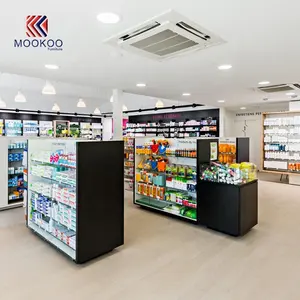 Modern European Style Customized Pharmacy Shop Display Cabinet Medicine Storage Shelves