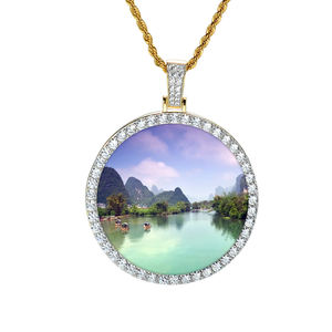 Hiphop Mens Jewelry Gravé Mémoire Médaillons Zircon 14k Or Cadre <span class=keywords><strong>Photo</strong></span> <span class=keywords><strong>Pendentif</strong></span> <span class=keywords><strong>Photo</strong></span> - Product Image 6