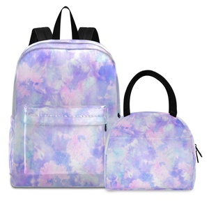 Nuevas Mochilas Escolares con Loncheras, Mochila Tie Dye Lila y Rosa, Set de Mochila para Niñas, Lonchera Infantil, Sets de Mochilas Escolares para Niños - Product Image 1