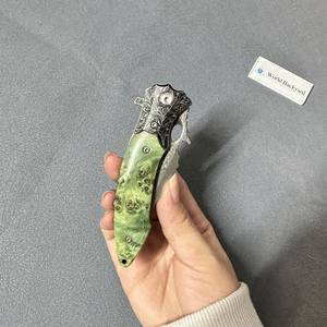 มีดล่าสัตว์เหล็กดามัสกัส TL03NS ด้ามไม้เคลือบอย่างดี แข็งแรง ทนทาน พร้อมลูกปืน สำหรับป้องกันตัว พับเก็บได้ พกพาสะดวก EDC - Product Image 5