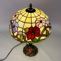 Lampe de table décorative rétro de style européen en verre teinté sur mesure de 12 pouces, fabriquée en Chine, vente en gros, soudée à la main, lampe LED artistique