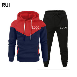 RUIQUWIN, conjunto deportivo informal para hombre, superventas, Sudadera con capucha, pantalones de chándal, Patchwork, transpirable, peso pesado, ropa deportiva ecológica para - Product Image 1