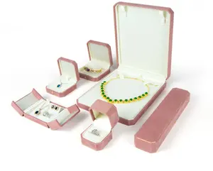 FORTE unique square shape korean velvet jewelry packaging logo stamp embossed ring earring jewelry packaging box