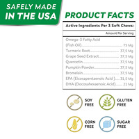 OEM/ODM Friandises à mâcher molles pour chiens, soulagement des démangeaisons cutanées, curcuma, citrouille, oméga-3, soutien immunitaire et digestif, soulagement des allergies