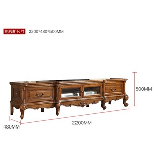 Tavolino Porta <span class=keywords><strong>TV</strong></span> in Legno Stile Retrò di Lusso Marrone per Soggiorno - Product Image 3