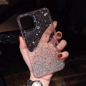 Custodia in Silicone trasparente con Glitter Glitter per iphone 11 Pro Max XR X XS MAX 7 8 6s Plus <span class=keywords><strong>Cover</strong></span> per <span class=keywords><strong>samsung</strong></span> S8 <span class=keywords><strong>S9</strong></span> S10 - Product Image 4