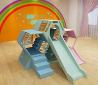 Rainbow Honeycomb Soft Climb and Slide Combo Set Bee Hive Daycare Maze Juego Interior Playground Kids Soft Play Set para preescolar