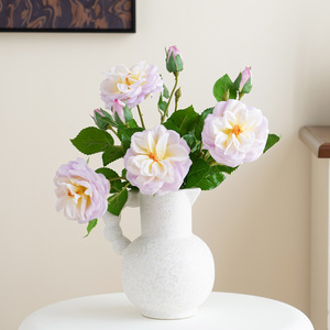 ช่อดอกกุหลาบผ้าไหมประดิษฐ์รันเย่ ตกแต่งบ้านสไตล์เรโทร พร้อมแจกัน - Product Image 4