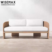 WISEMAX FURNITURE Mobilier de patio moderne pour hôtel, ensemble de canapés de jardin en aluminium et rotin PE imperméable pour villa, complexe hôtelier, plage