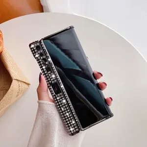 Electroplated diamond-studded Phone Case For Huawei mate X2 Flip Mobile Phone Case Folding frame protective cover