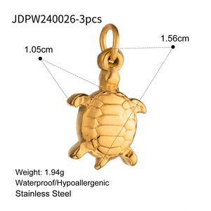 3 Breloques DIY en Acier Inoxydable Plaqué Or 18 carats, Étanche, Thème Océan : Dauphin, Tortue Marine, Poisson, Étoile de Mer, Coquillage - Product Image 5