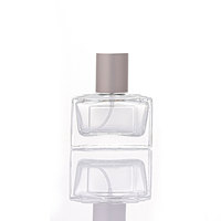 Flacon de parfum carré en verre de 30 ml à profil bas avec boîte en papier, impression de logo personnalisée, emballage OEM ODM pour les marques de parfum