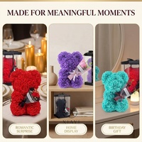 Ours en roses éternelles de luxe, écologique et de haute qualité en PVC, pour cadeau de Saint-Valentin, utilisation intérieure, décoration de la maison, homme femme