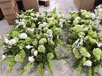 Rangkaian Bunga Hydrangea Calla Lily Hijau Putih Sutra Buatan Tangan Berkualitas Tinggi untuk Dekorasi Pernikahan, Pesta, Acara, Sewa, Toko