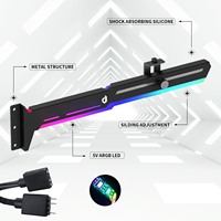 Soporte para tarjeta gráfica ARGB upHere, soporte para GPU de 5V y 3 pines, soporte anticaída para GPU, soporte ajustable para GPU
