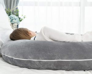 Almohada de embarazo en forma de U con relleno de poliéster de capa de aire ajustable-Almohada de cuerpo de maternidad ideal para cualquier persona - Product Image 3