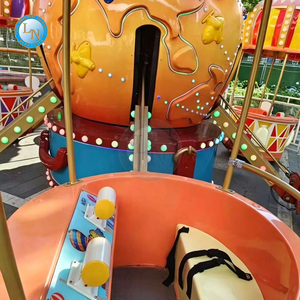 Manège pour enfants certifié CE, thème voyage mondial, avec cabine de montgolfière rotative à 16 places, à commande individuelle, en forme d'avion - Product Image 4
